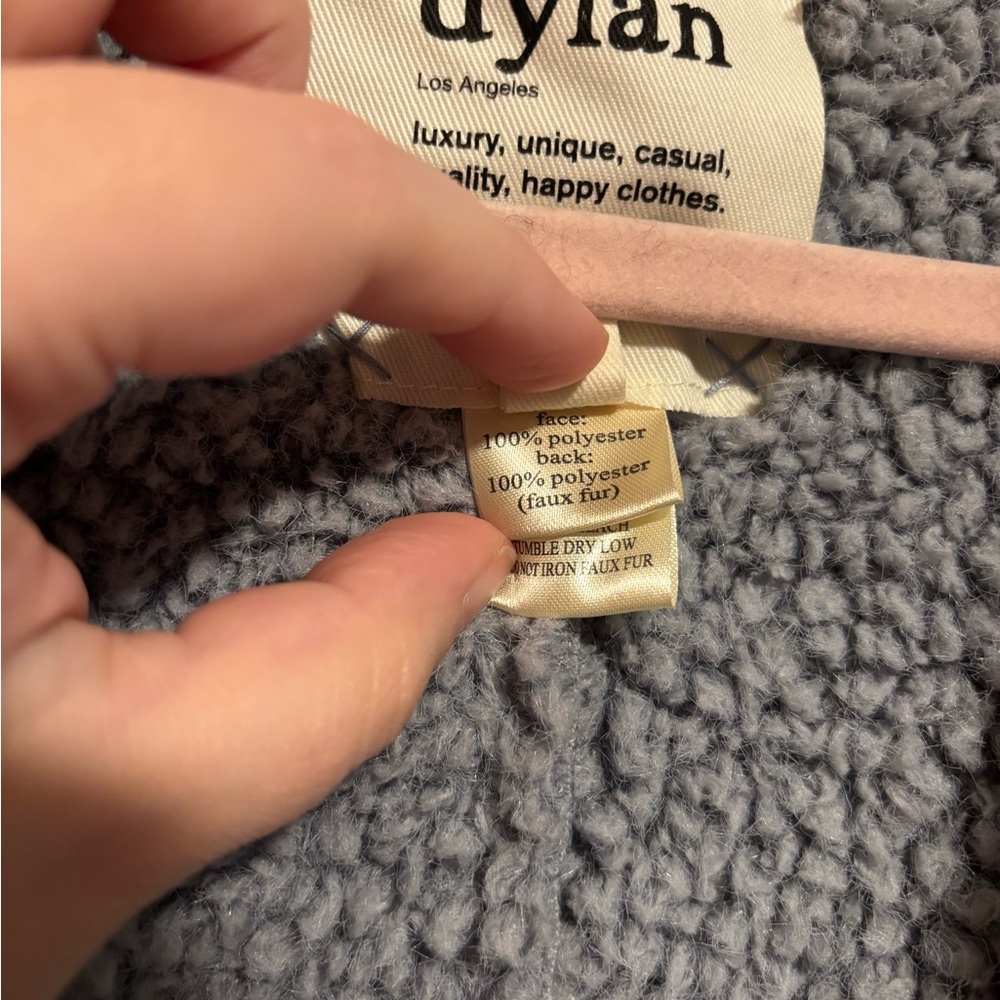 DYLAN Women’s Blue Gray Fleece-Lined Faux Fur Coat Size Small - Picture 5 of 6